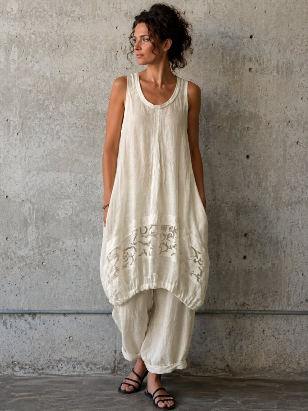 BEATE HEYMANN Street Couture Semi Sheer Ramie Dress Tunic White Size 4